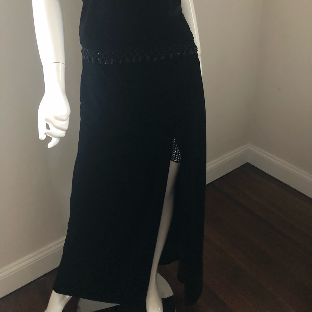 Woman’s black velvet skirt and top. Size 6.